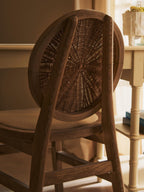 Cebu Beige Fabric and White Wash Elm Wood Dining Chair - Joe’s Haven