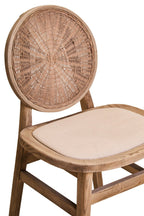 Cebu Beige Fabric and White Wash Elm Wood Dining Chair - Joe’s Haven