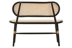 Cebu Natural Cane Bench with Black Elm Wood Frame - Joe’s Haven