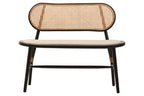 Cebu Natural Cane Bench with Black Elm Wood Frame - Joe’s Haven