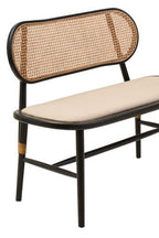 Cebu Natural Cane Bench with Black Elm Wood Frame - Joe’s Haven