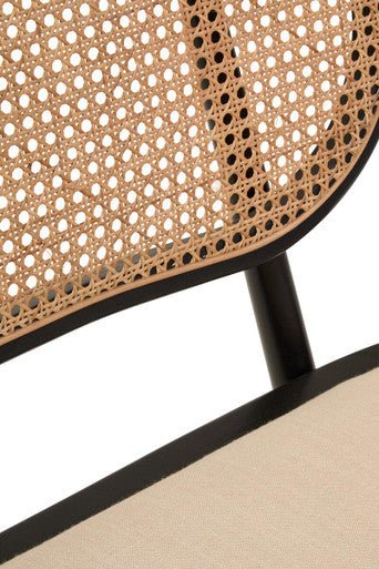 Cebu Natural Cane Bench with Black Elm Wood Frame - Joe’s Haven