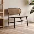 Cebu Natural Cane Bench with Black Elm Wood Frame - Joe’s Haven