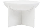 Whitewash Mango Wood Round Coffee Table with Cut - Out Pedestal Base, Walsa - Joe’s Haven