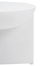 Whitewash Mango Wood Round Coffee Table with Cut - Out Pedestal Base, Walsa - Joe’s Haven