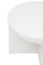 Whitewash Mango Wood Round Coffee Table with Cut - Out Pedestal Base, Walsa - Joe’s Haven
