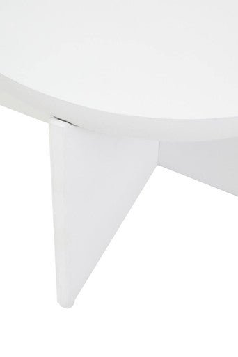 Whitewash Mango Wood Round Coffee Table with Cut - Out Pedestal Base, Walsa - Joe’s Haven
