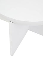 Whitewash Mango Wood Round Coffee Table with Cut - Out Pedestal Base, Walsa - Joe’s Haven