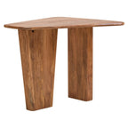 Natural Finish Mango Wood Pedestal Coffee Table with Ridged Base, Walsa - Joe’s Haven