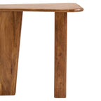 Natural Finish Mango Wood Pedestal Coffee Table with Ridged Base, Walsa - Joe’s Haven