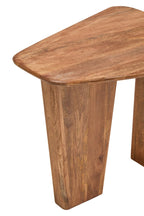 Natural Finish Mango Wood Pedestal Coffee Table with Ridged Base, Walsa - Joe’s Haven