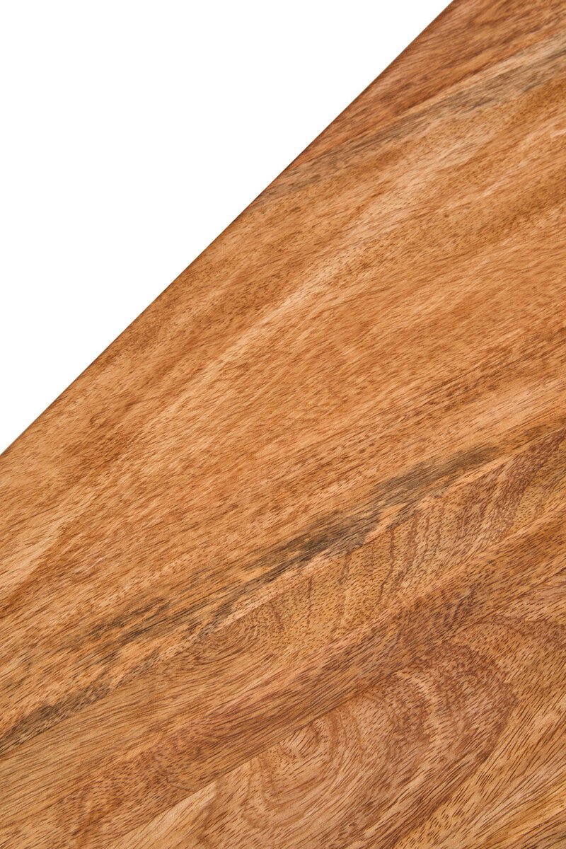 Natural Finish Mango Wood Pedestal Coffee Table with Ridged Base, Walsa - Joe’s Haven