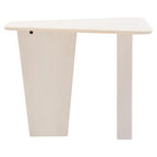 Whitewash Finish Mango Wood Pedestal Coffee Table with Ridged Base, Walsa - Joe’s Haven