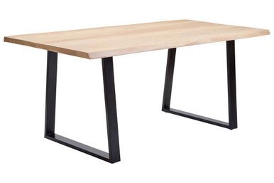 Natural Two - Tone Live Edge Mango Wood Dining Table with Black Metal Legs, Perdoba - Joe’s Haven