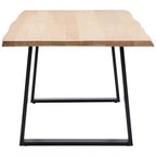 Natural Two - Tone Live Edge Mango Wood Dining Table with Black Metal Legs, Perdoba - Joe’s Haven