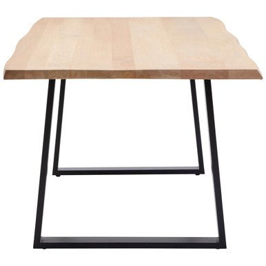 Natural Two - Tone Live Edge Mango Wood Dining Table with Black Metal Legs, Perdoba - Joe’s Haven