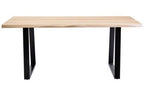 Natural Two - Tone Live Edge Mango Wood Dining Table with Black Metal Legs, Perdoba - Joe’s Haven
