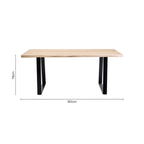 Natural Two - Tone Live Edge Mango Wood Dining Table with Black Metal Legs, Perdoba - Joe’s Haven