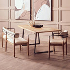 Natural Two - Tone Live Edge Mango Wood Dining Table with Black Metal Legs, Perdoba - Joe’s Haven