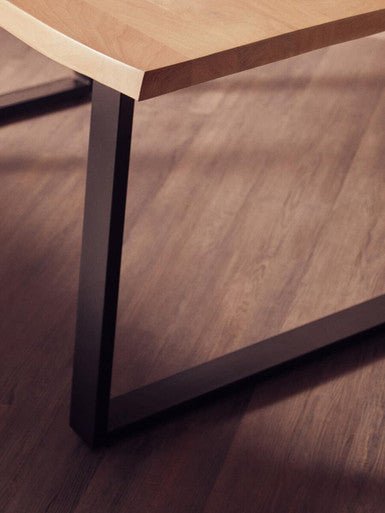 Natural Two - Tone Live Edge Mango Wood Dining Table with Black Metal Legs, Perdoba - Joe’s Haven