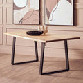 Natural Two - Tone Live Edge Mango Wood Dining Table with Black Metal Legs, Perdoba - Joe’s Haven