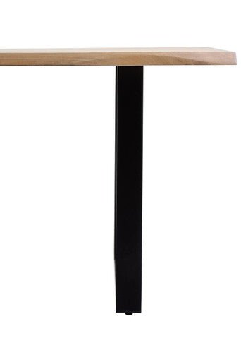Natural Two - Tone Live Edge Mango Wood Dining Table with Black Metal Legs, Perdoba - Joe’s Haven