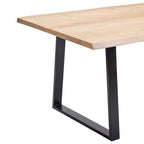 Natural Two - Tone Live Edge Mango Wood Dining Table with Black Metal Legs, Perdoba - Joe’s Haven