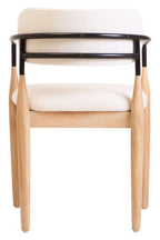 Persolo Texture Fabric Black Iron And Wood Frame Dining Chair - Joe’s Haven