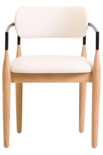 Persolo Texture Fabric Black Iron And Wood Frame Dining Chair - Joe’s Haven