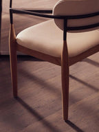 Persolo Texture Fabric Black Iron And Wood Frame Dining Chair - Joe’s Haven