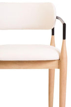 Persolo Texture Fabric Black Iron And Wood Frame Dining Chair - Joe’s Haven