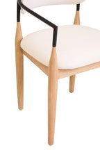Persolo Texture Fabric Black Iron And Wood Frame Dining Chair - Joe’s Haven