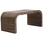 Bambusa Bamboo Inlay Curved Coffee Table - Joe’s Haven