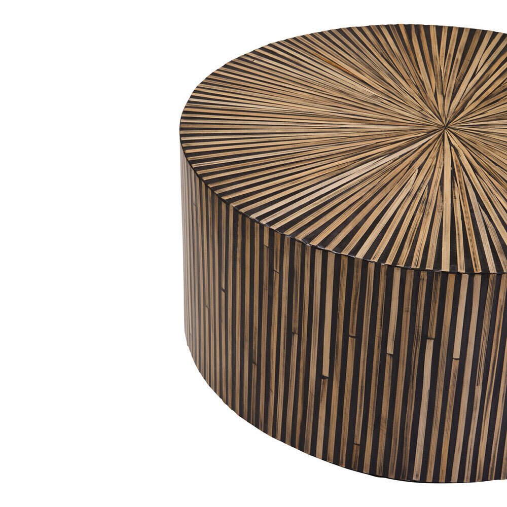 Bambusa Bamboo Inlay Round Coffee Table - Joe’s Haven