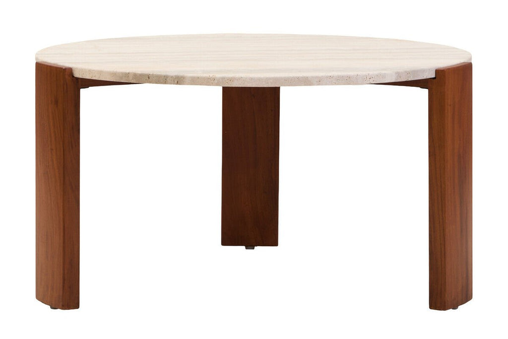 Palermo Round Travertine Top Large Coffee Table - Joe’s Haven