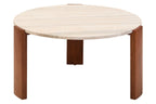 Palermo Round Travertine Top Large Coffee Table - Joe’s Haven