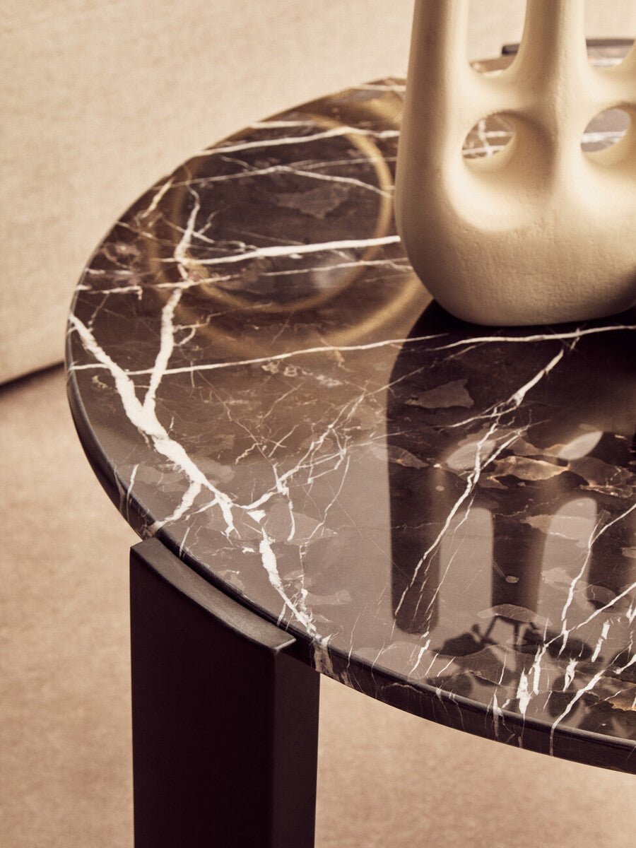 Palermo Round Black Marble Top Large Coffee Table - Joe’s Haven