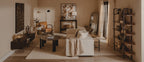 Black Round Marble Top Large Coffee Table with Black Acacia Legs, Palermo - Joe’s Haven