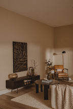 Black Round Marble Top Large Coffee Table with Black Acacia Legs, Palermo - Joe’s Haven