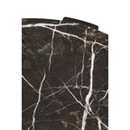Black Round Marble Top Large Coffee Table with Black Acacia Legs, Palermo - Joe’s Haven
