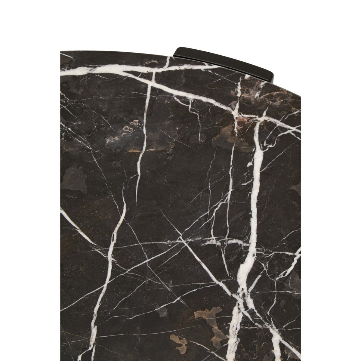 Black Round Marble Top Large Coffee Table with Black Acacia Legs, Palermo - Joe’s Haven