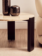 Palermo Round Cream Marble Top Small Coffee Table - Joe’s Haven