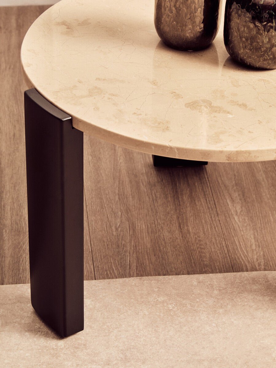 Palermo Round Cream Marble Top Small Coffee Table - Joe’s Haven