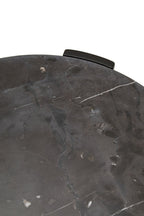 Black Round Marble Top Small Coffee Table with Black Acacia Legs | Palermo - Joe’s Haven