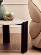 Palermo Round White Marble Top Small Coffee Table - Joe’s Haven