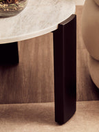 Palermo Round White Marble Top Small Coffee Table - Joe’s Haven