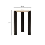 Cream Marble Top Round Side Table with Black Acacia Wood Legs, Palermo - Joe’s Haven