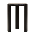 Black Marble Top Round Side Table with Black Acacia Wood Legs, Palermo - Joe’s Haven