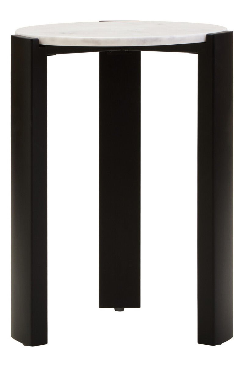 Palermo White Marble Top Round Side Table - Joe’s Haven