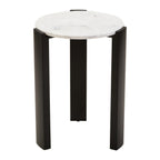 Palermo White Marble Top Round Side Table - Joe’s Haven
